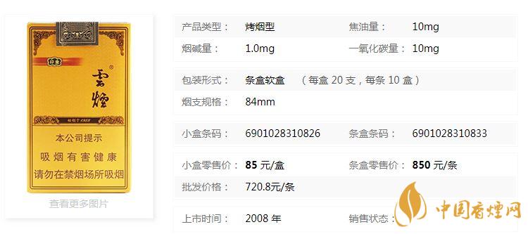 云煙軟禮印象小盒多少錢一包？云煙軟禮印象小盒價格2020